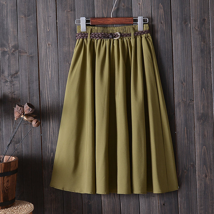 A-Line Belted Skirt