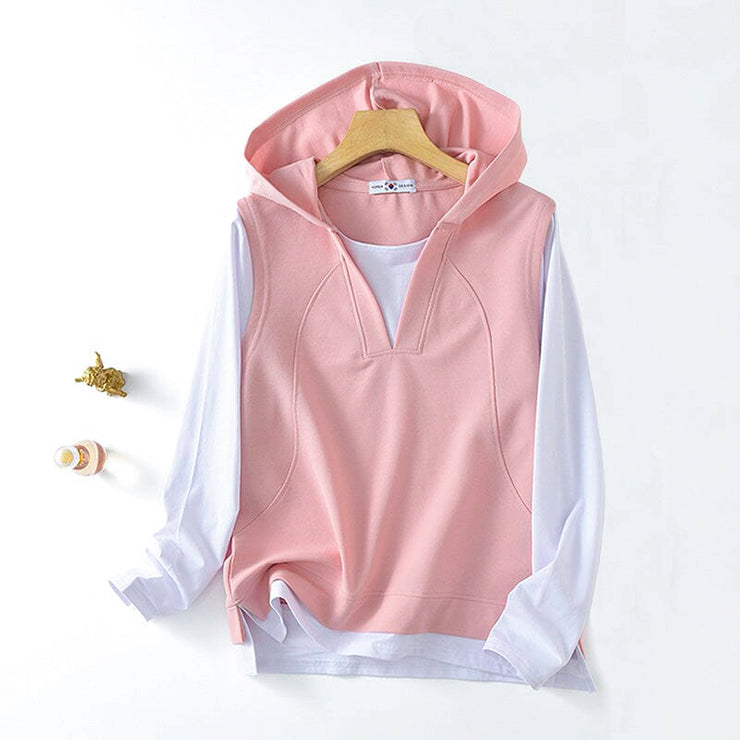 Double Layer Hooded Shirt