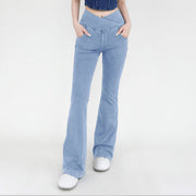 Crisscross Waist Bootcut Jeans