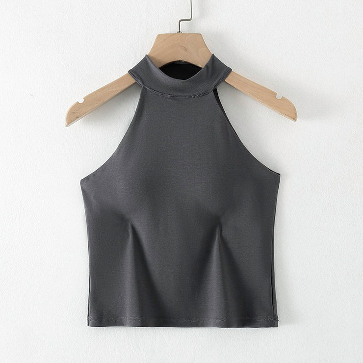 Halter Neck Tank Top With Pad