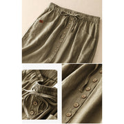 Button-Up Linen Skirt