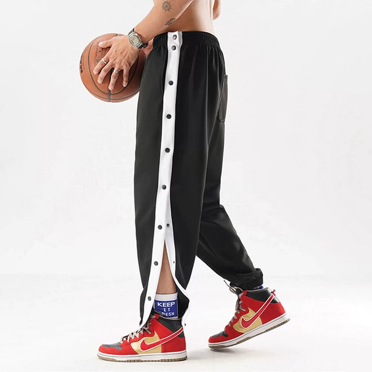 Loose Side Button-Up Sweatpants