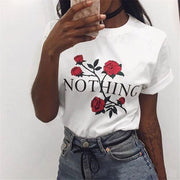 'NOTHING' Rose Crop T-Shirt