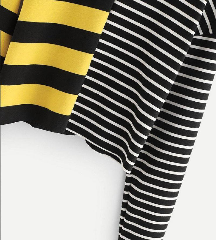 Two Tone Striped Long Sleeve Shirt