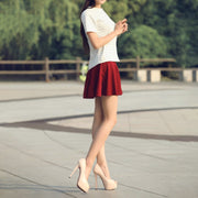 High Waist Mini Skirt With Lining Shorts