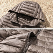 Thin & Long Style Hooded Down Jacket
