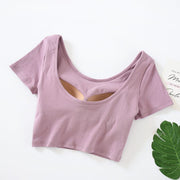 Broad Round Collar T-Shirt With Pad