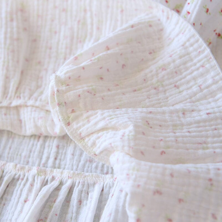 Floral Cotton Crepe Dress Pajamas