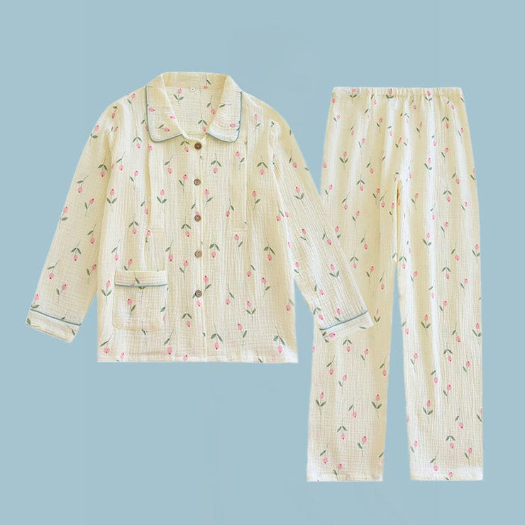 Floral Pajama Shirt & Pants (2 Piece Set)