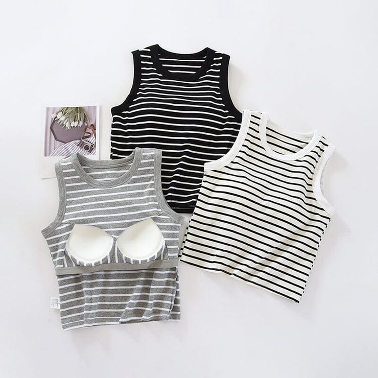 Striped Tank Top With Pad