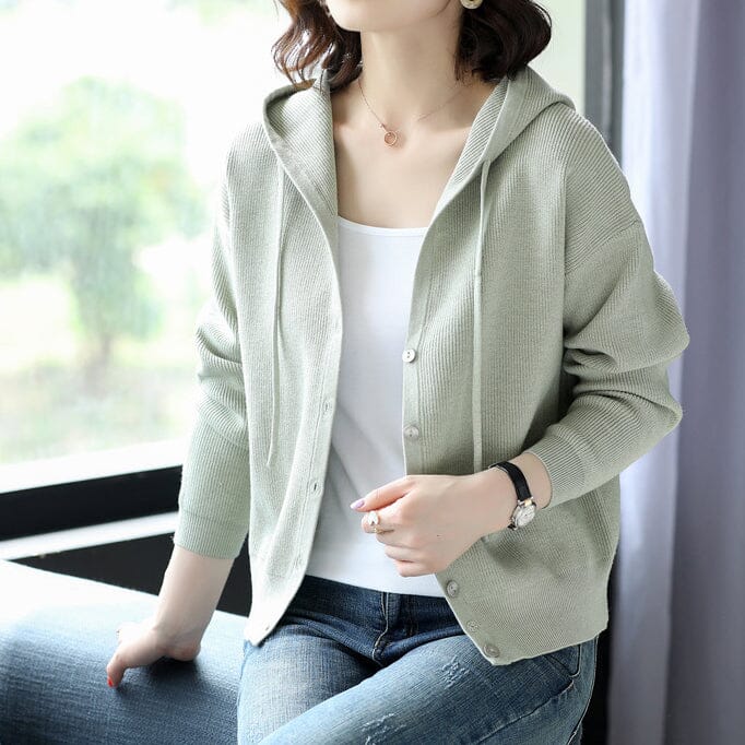 Button-Up Hooded Sweater