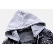 Denim Jacket With Removable Hood