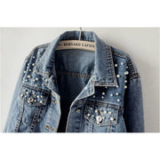 Denim Jacket Studded With Pearls