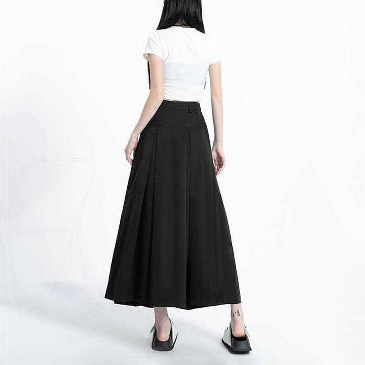 A-Line Pleated Long Skirt